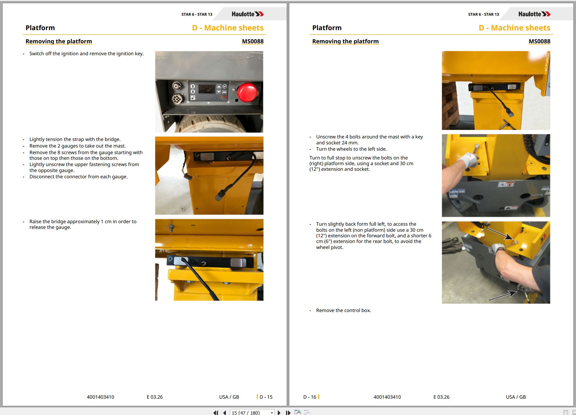Haulotte Vertical Mast STAR 6 STAR 13 Service Repair Manual 4001403410 03.2026 EN (2)