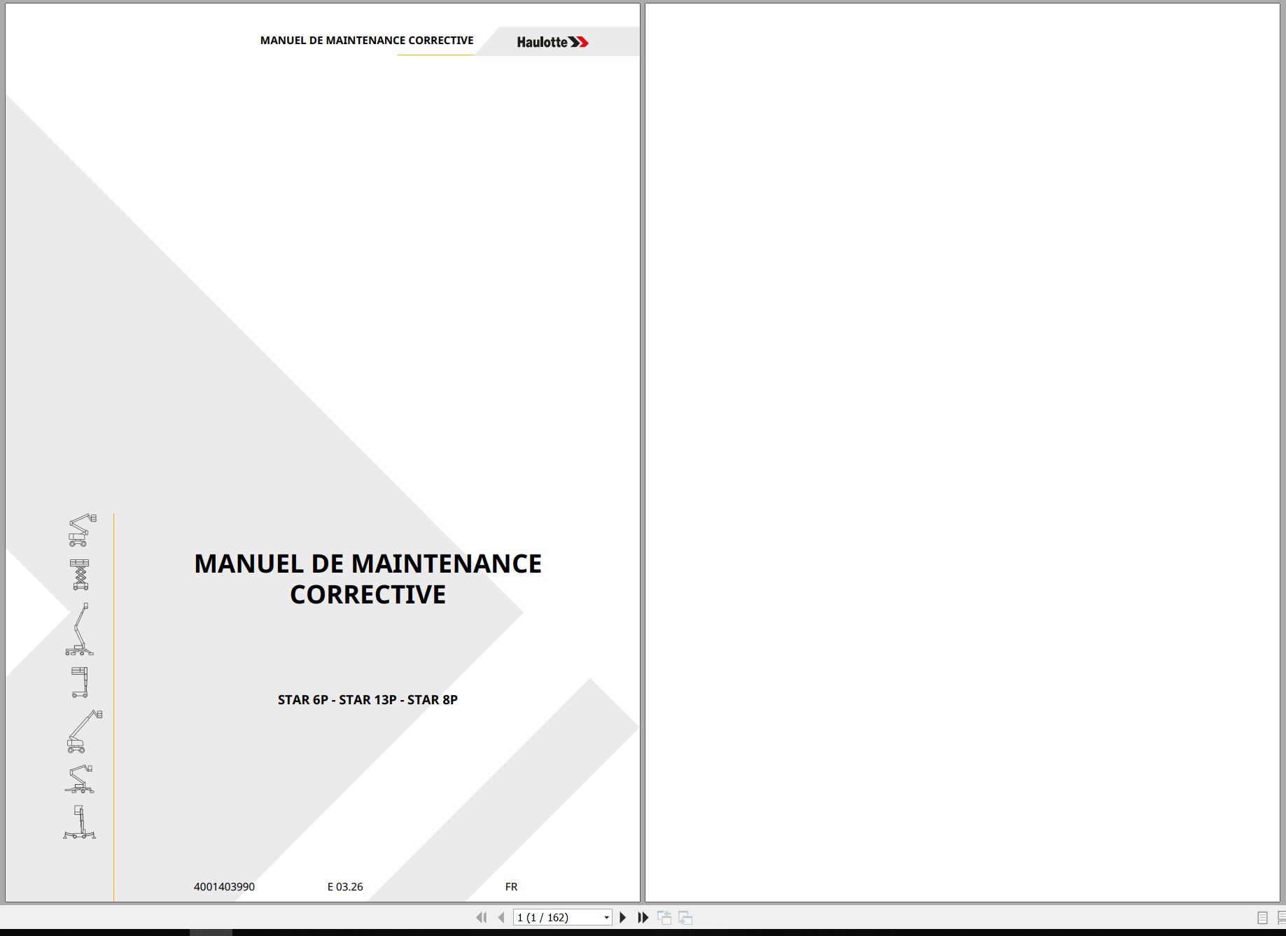 Haulotte Vertical Mast STAR 6P 13P 8P Maintenance Manual 4001403990 03.2026 FR (1)