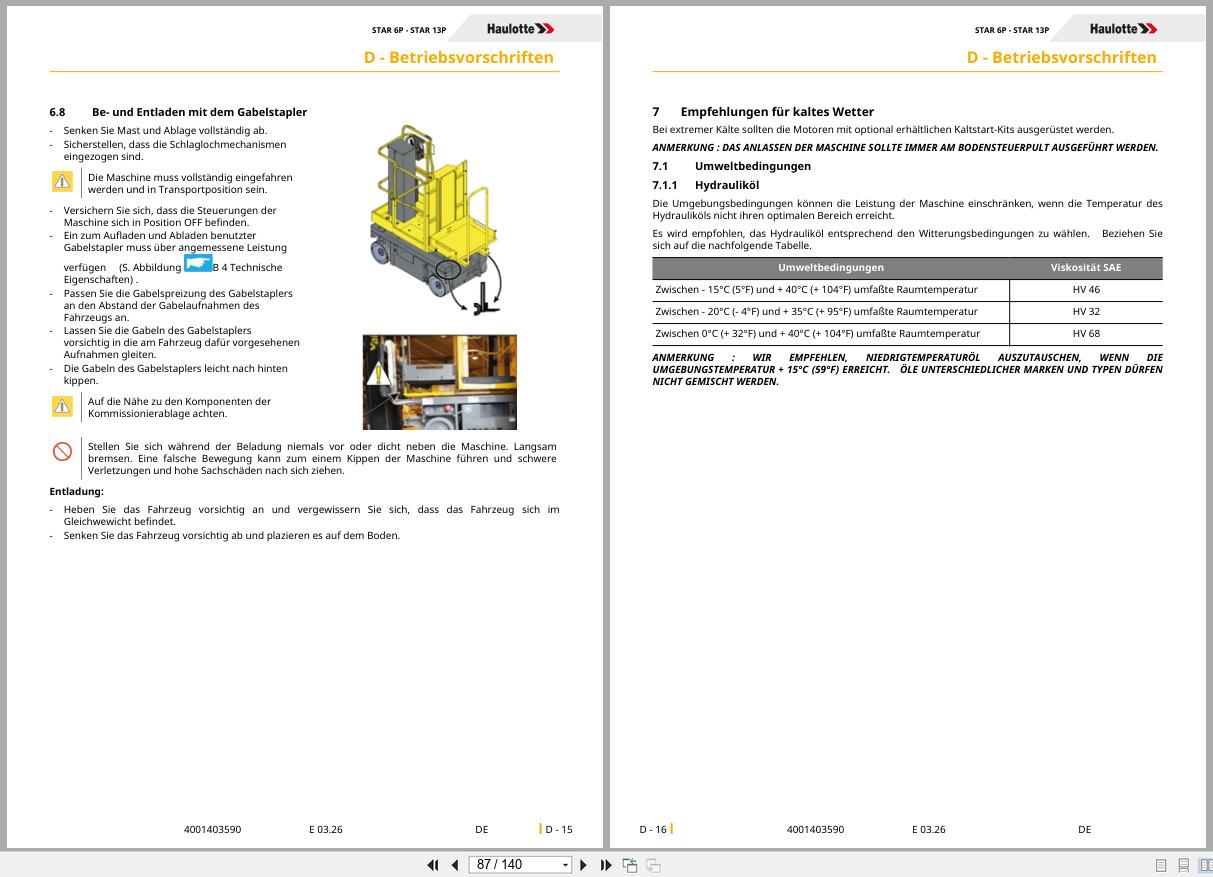 Haulotte Vertical Mast STAR 6P STAR 13P Operators Manual 4001403590 03.2026 DE (2)