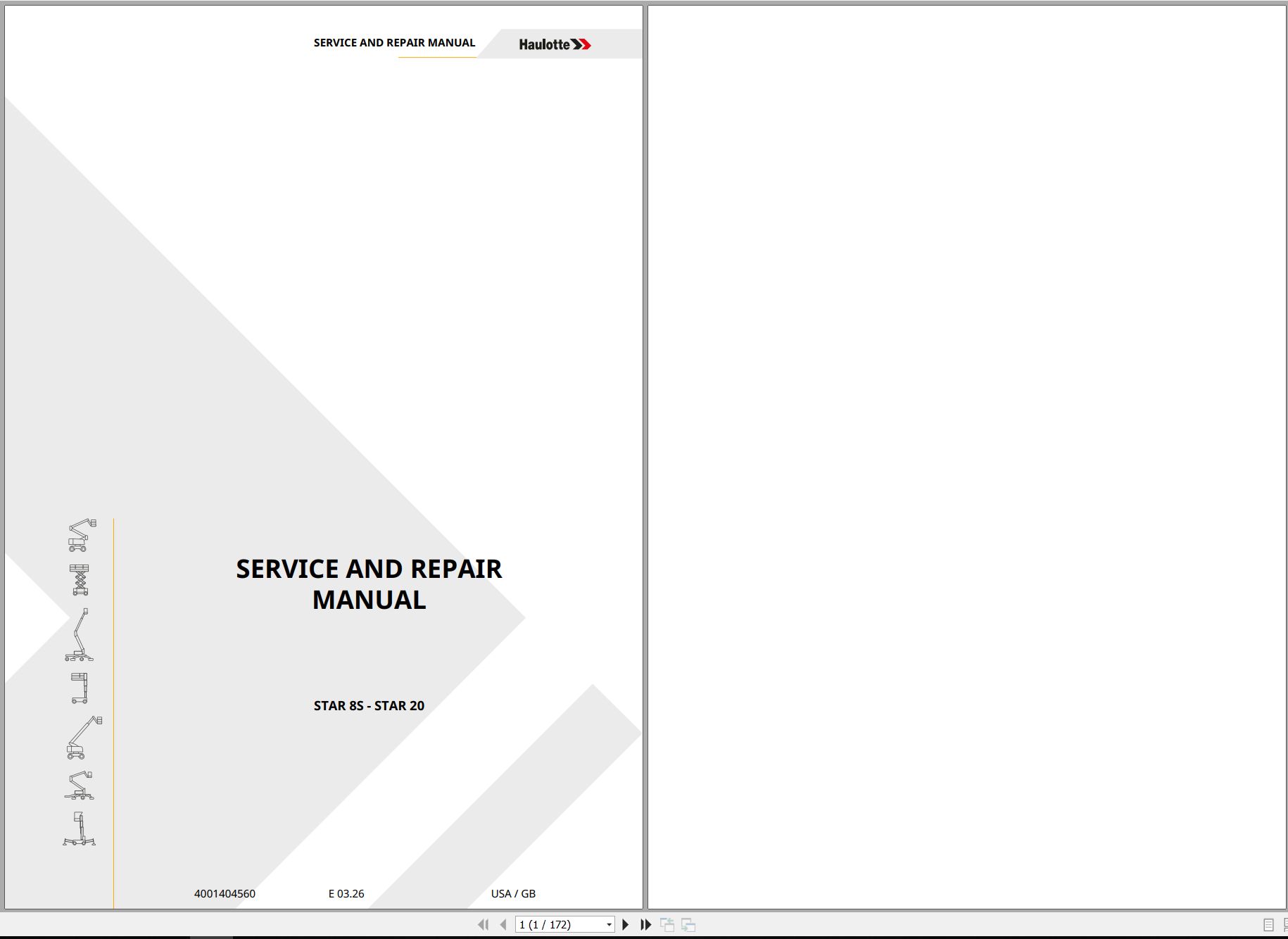 Haulotte Vertical Mast STAR 8S STAR 20 Service Repair Manual 4001404560 03.2026 EN (1)