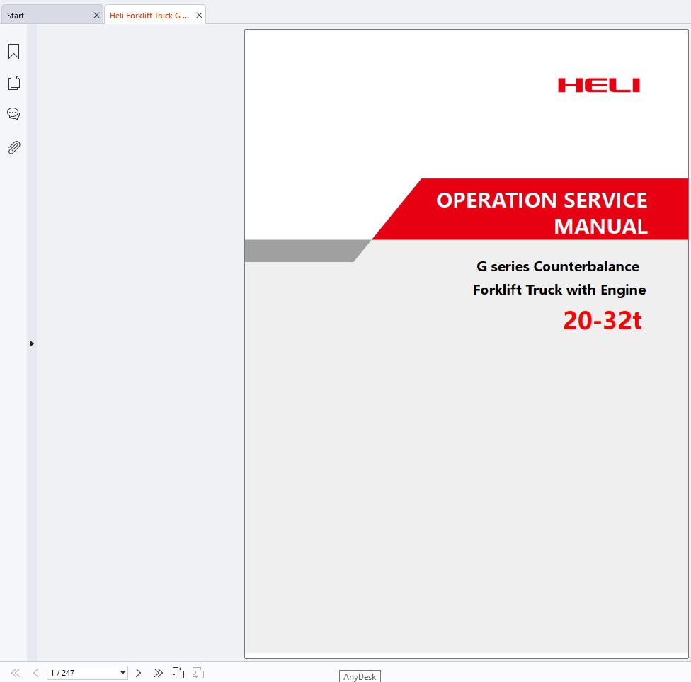 Heli Forklift Truck G Series 20 32t CPCD200 CPCD320 Operation Service Manual 2025 (1)