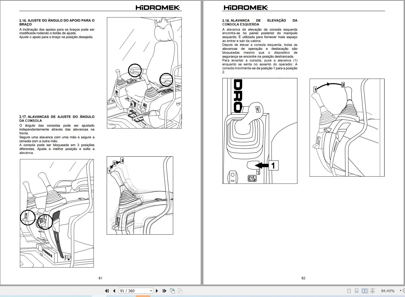 Hidromek Excavator HMK140LC 3 to HMK520LC LR 3 Operation Manual H34732B405 2025 PT (2)