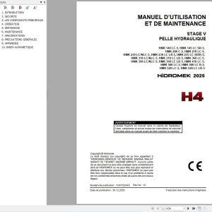 Hidromek Excavator HMK140LC 5 to HMK520LC LR 5 Operation Manual H347325403 2025 FR (1)