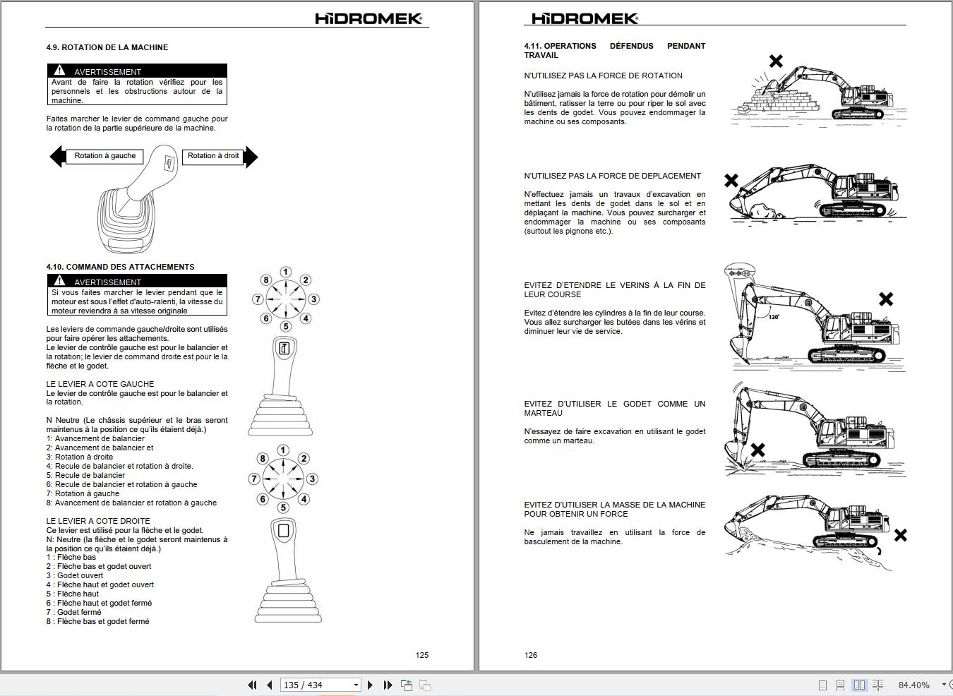 Hidromek Excavator HMK140LC 5 to HMK520LC LR 5 Operation Manual H347325403 2025 FR (2)