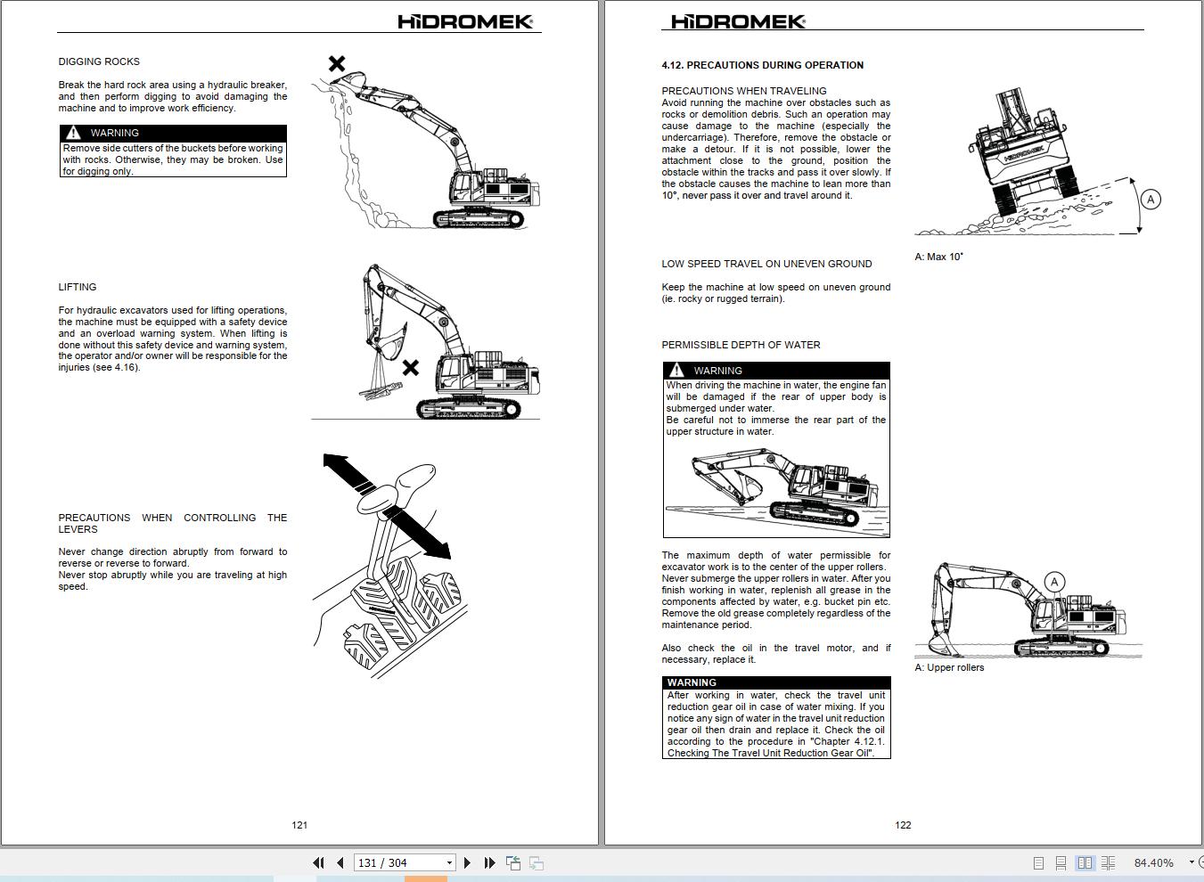 Hidromek Excavator HMK145LC 4 SR to HMK500LC 4 Operation Manual H347324401 2025 (2)