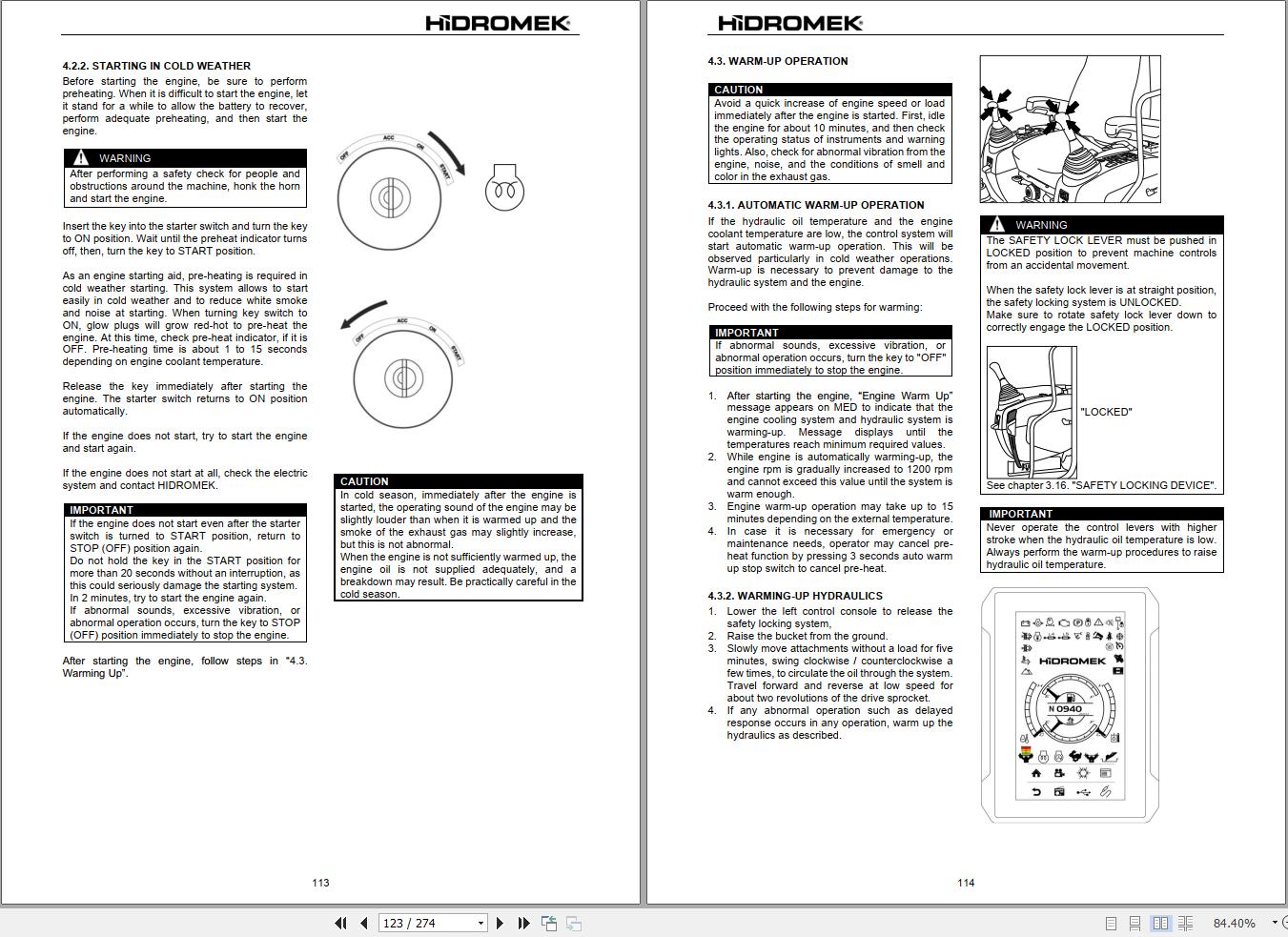 Hidromek Excavator HMK150WR 5 H4 Operation Manual H237355401 2026 (2)
