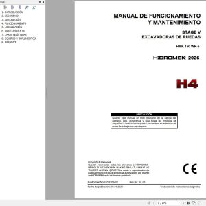 Hidromek Excavator HMK150WR 5 H4 Operation Manual H237355402 2026 ES (1)