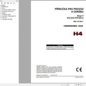 Hidromek Excavator HMK150WR 5 H4 Operation Manual H237355415 2025 CS (1)