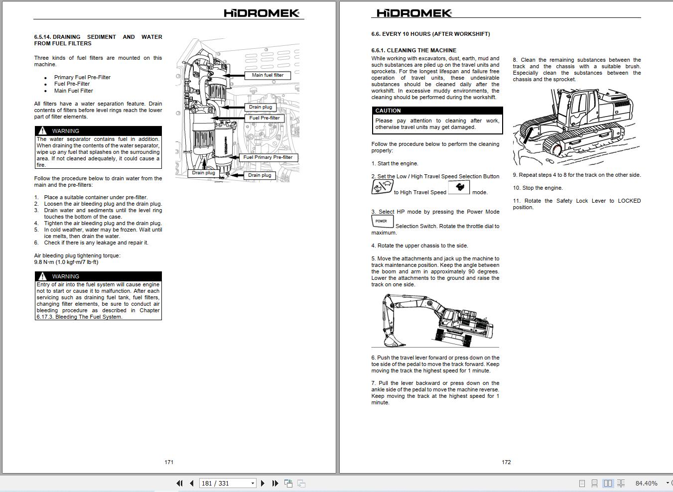 Hidromek Excavator HMK200C 3A to HMK410LC 3A Operation Manual H34732C401 2025 (2)