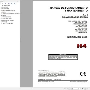 Hidromek Excavator HMK200C 3A to HMK410LC 3A Operation Manual H34732C402 2025 ES (1)
