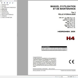 Hidromek Excavator HMK200C 3A to HMK410LC 3A Operation Manual H34732C403 2026 FR (1)