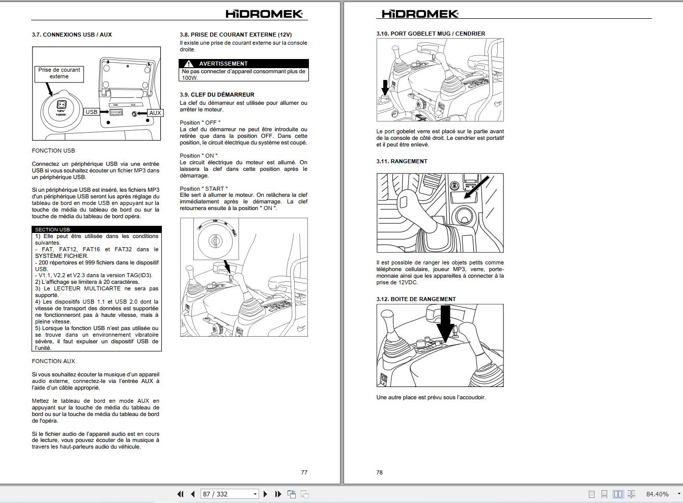 Hidromek Excavator HMK200C 3A to HMK410LC 3A Operation Manual H34732C403 2026 FR (2)