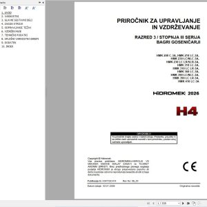 Hidromek Excavator HMK200C 3A to HMK410LC 3A Operation Manual H34732C414 2026 SL (1)