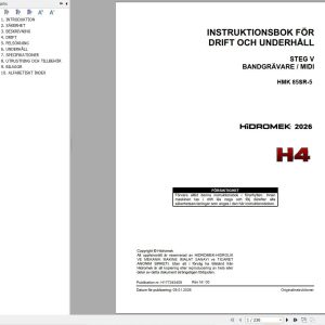 Hidromek Excavator HMK85SR 5 Operation Manual H177345409 2026 SV (1)