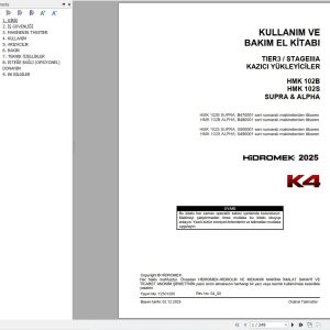 Hidromek HMK102B HMK102S SUPRA & ALPHA K4 Operation Manual Y2501200 2025 TR (1)