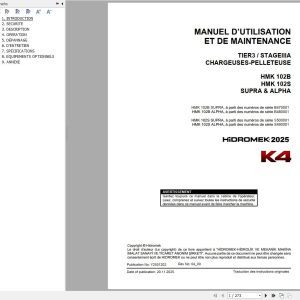 Hidromek HMK102B HMK102S SUPRA & ALPHA K4 Operation Manual Y2501202 2025 FR (1)