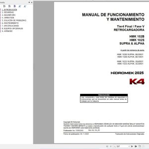 Hidromek HMK102B HMK102S SUPRA & ALPHA K4 Operation Manual Y2502203 2025 ES (1)