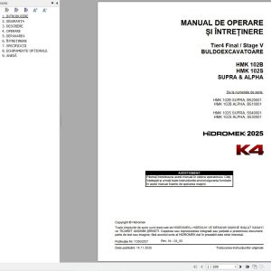 Hidromek HMK102B HMK102S SUPRA & ALPHA K4 Operation Manual Y2502207 2025 RO (1)