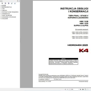 Hidromek HMK102B HMK102S SUPRA & ALPHA K4 Operation Manual Y2502211 2025 PL (1)