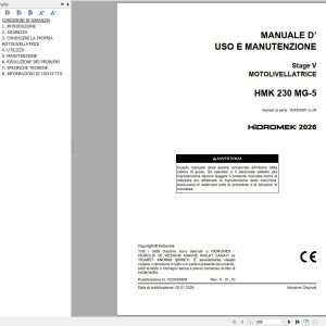 Hidromek Motor Grader HMK230MG 5 Stage 5 Operation Manual R23035408 2026 IT (1)