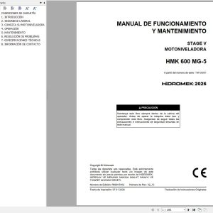 Hidromek Motor Grader HMK600MG 5 Stage 5 Operation Manual R60015402 2026 ES (1)