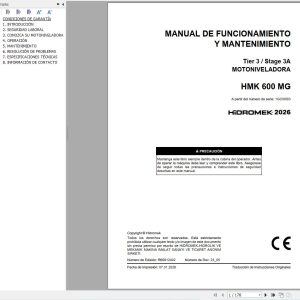 Hidromek Motor Grader HMK600MG Stage3A Operation Manual R60012402 2026 ES (1)