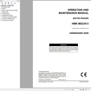 Hidromek Motor Grader HMKMG230 5 Operation Manual R23034401 2026 (1)