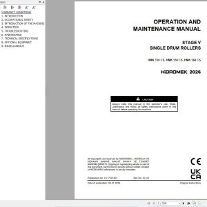 Hidromek Soil Compactor HMK110CS to HMK160CS Operation Manual C117301401 2026 (1)