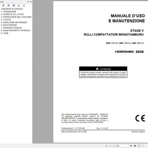 Hidromek Soil Compactor HMK110CS to HMK160CS Operation Manual C117301408 2026 IT (1)