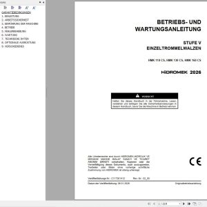 Hidromek Soil Compactor HMK110CS to HMK160CS Operation Manual C117301412 2026 DE (1)