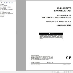 Hidromek Soil Compactor HMK110CS to HMK190CS Operation Manual C117300400 2026 TR (1)