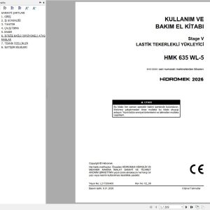Hidromek Wheel Loader HMK635WL 5 Stage 5 Operation Manual L217200400 2026 TR (1)