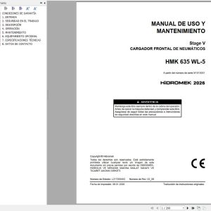 Hidromek Wheel Loader HMK635WL 5 Stage 5 Operation Manual L217200402 2026 ES (1)