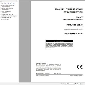 Hidromek Wheel Loader HMK635WL 5 Stage 5 Operation Manual L217200403 2026 FR (1)