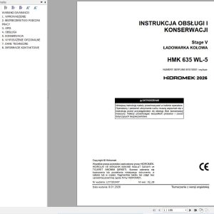 Hidromek Wheel Loader HMK635WL 5 Stage 5 Operation Manual L217202407 2026 PL (1)