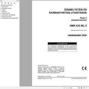 Hidromek Wheel Loader HMK635WL 5 Stage 5 Operation Manual L217202416 2026 HU (1)