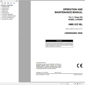 Hidromek Wheel Loader HMK635WL Stage 3 Operation Manual L217201401 2026 (1)