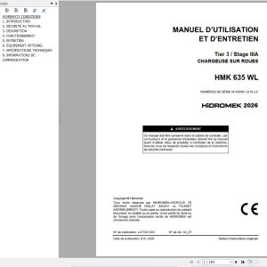 Hidromek Wheel Loader HMK635WL Stage 3 Operation Manual L217201403 2026 FR (1)