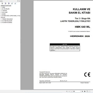 Hidromek Wheel Loader HMK640WL Stage 3 Operation Manual L227201400 2026 TR (1)