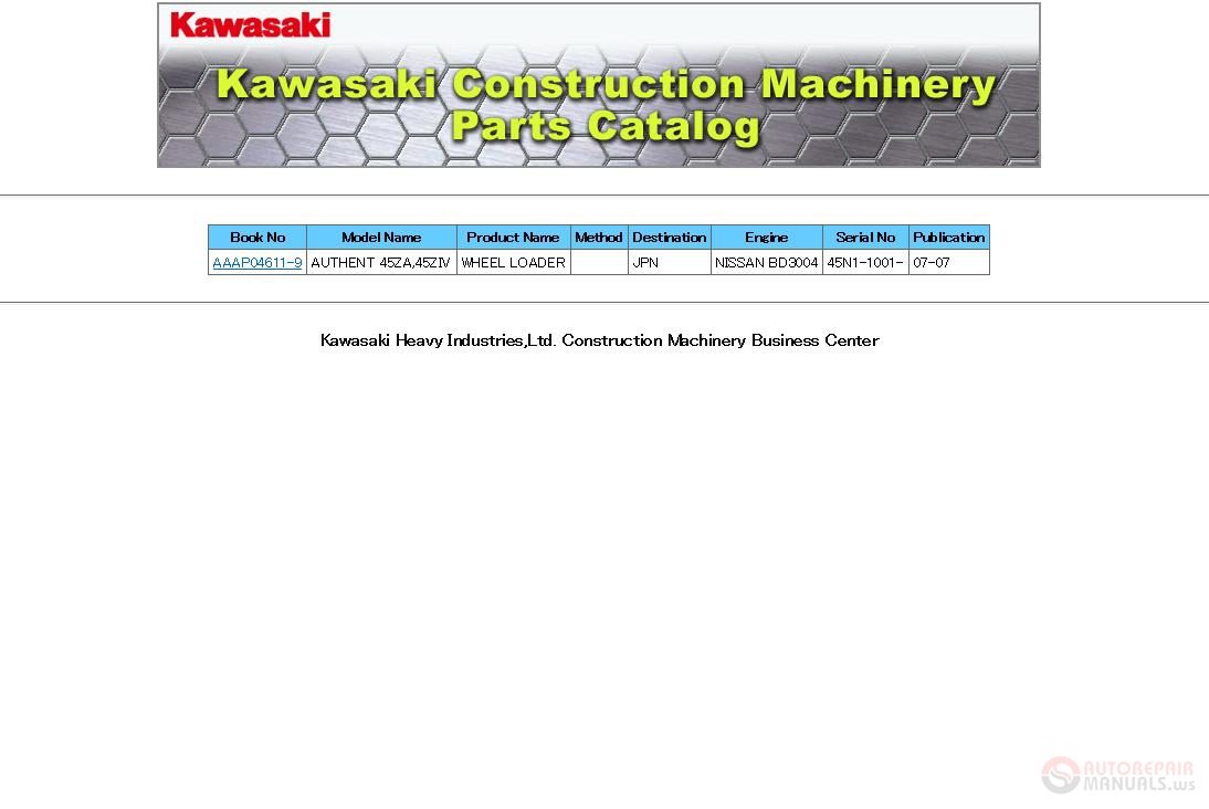 How To Fix Error Kawasaki Construction Machinery Parts Catalog 2010 (2)