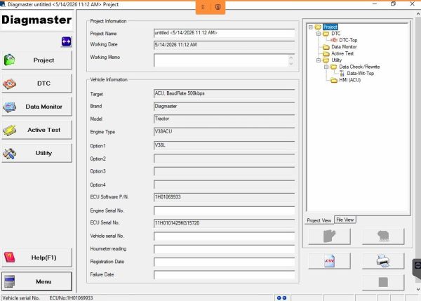 How to connect Machine Dieci with Dieci Kubota Diagmaster DSTi Adapter 4