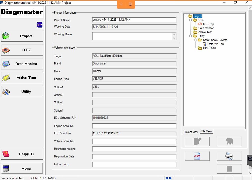 How to connect Machine Dieci with Dieci Kubota Diagmaster DSTi Adapter 4
