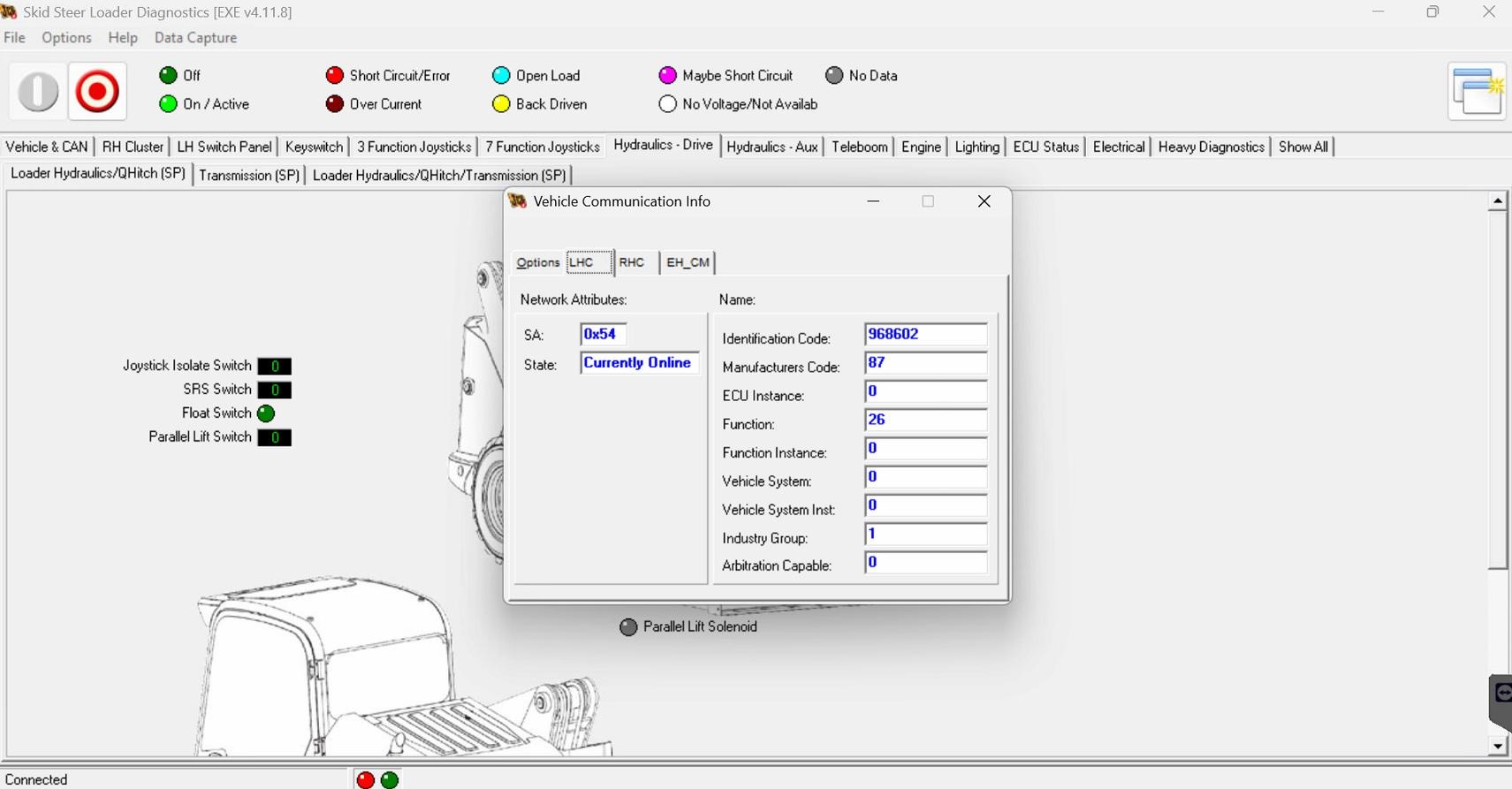 How to connect Machine JCB ServiceMaster with Nexiq USB link 2 10