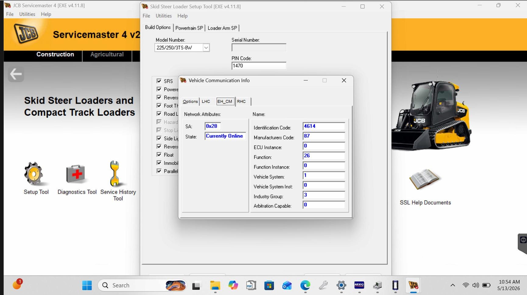 How to connect Machine JCB ServiceMaster with Nexiq USB link 2 6