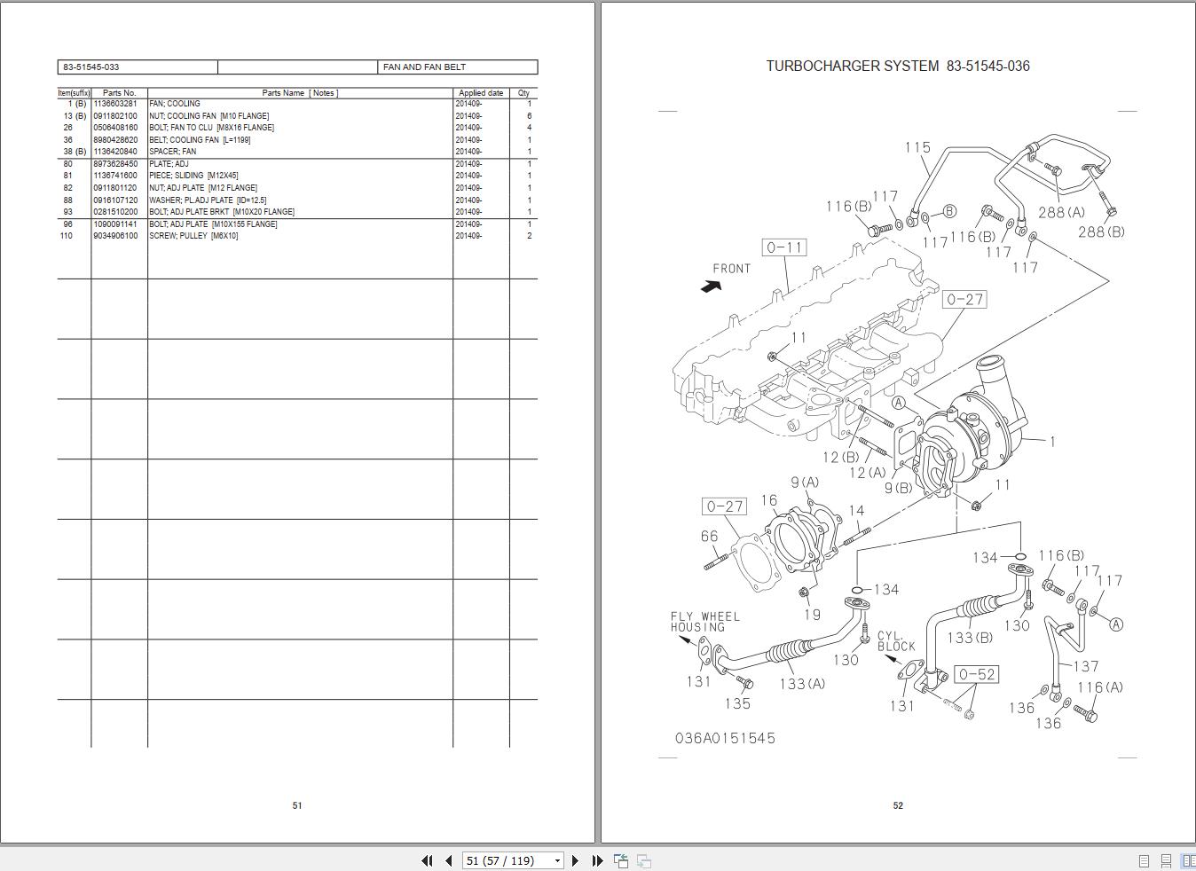 Isuzu Engine 4HK1 GBIII for Sumitomo Excavator Parts Catalog 2