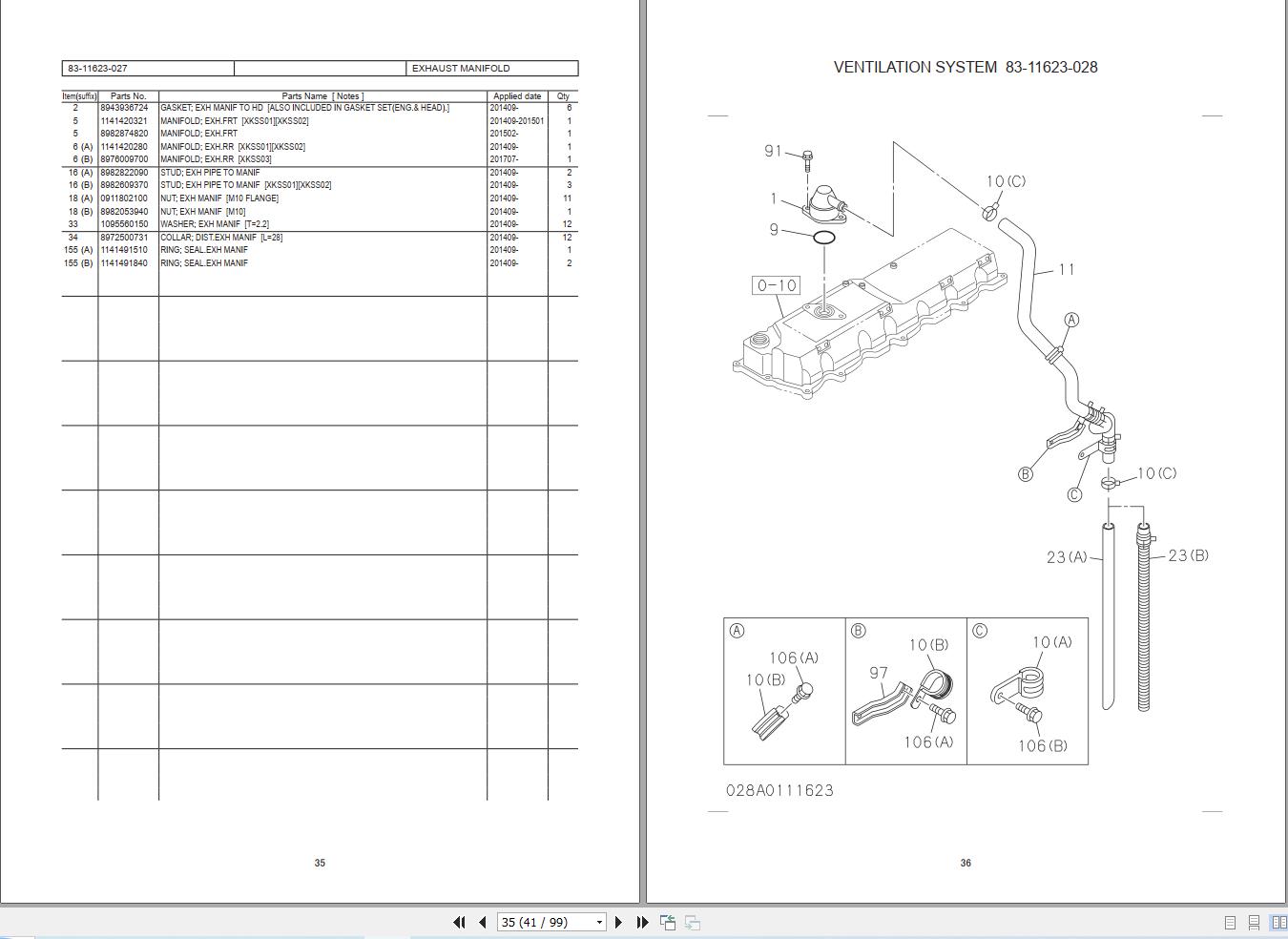 Isuzu Engine 6HK1 GBIII for Sumitomo Excavator Parts Catalog 2