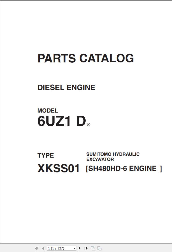 Isuzu Engine 6UZ1 D for Sumitomo Excavator Parts Catalog 1