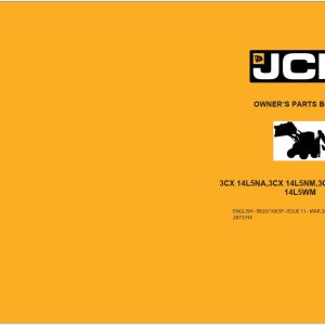 JCB Backhoe Loader 3CX 14L5NA 3CX 14L5NM 3CX 14L5WA 3CX 14L5WM Parts Catalog 9820 1665P (1)