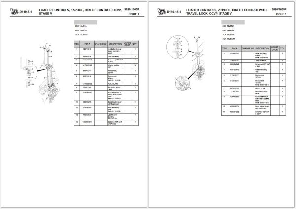 JCB Backhoe Loader 3CX 14L5NA 3CX 14L5NM 3CX 14L5WA 3CX 14L5WM Parts Catalog 9820 1665P (2)