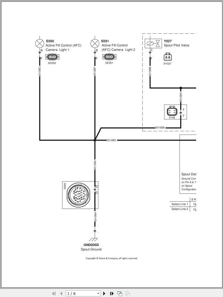 John Deere Harvester 8100 to 8800 Electrical Diagram TM407019 (1)